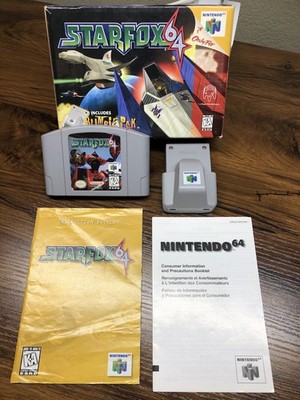 Star Fox 64 N64 Complete CIB w/ Rumble Pak & Inserts! No box insert.
