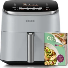 COSORI Air Fryer 9-in-1, Compact & Large 6-Qt, Fast Turbo 6QT, Light Gray 
