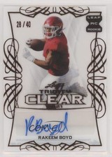 2021 Leaf Trinity Clear Auto 28/40 Rakeem Boyd #CA-RB1 Auto 0f3j