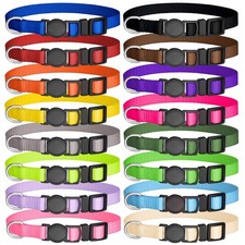 16 PCS Puppy Collars, Safety Buckle Collars for Litter Nylon Adjustable Puppy...