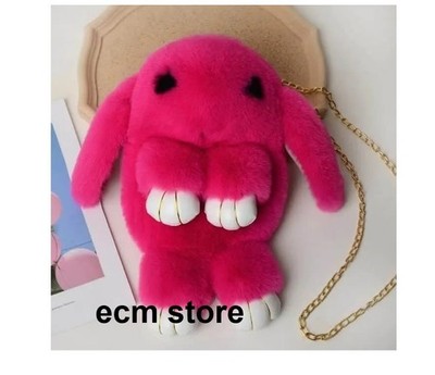 Umhängetasche Plüsch Hase rosa für Kinder weich /EBWZ
