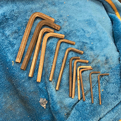 L-Shaped Hex Key Set Metric Steel Silver 12pc metric job lot bundle ...