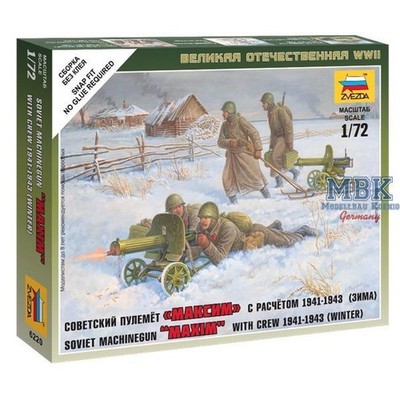 ZVEZDA ZV6220 1:72 Soviet Machine Gun Maxim + Crew (Winter)
