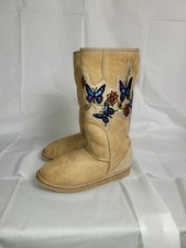 Kookaburra By UGG Women's Boots Size 7 Tan Suede With Butterflies Winter Boots