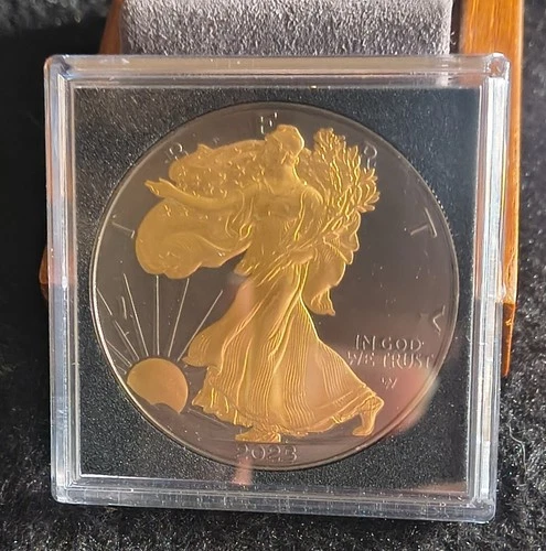 2023 American Eagle  - 1 oz .999 Fine Silver - Ruthenium and Yellow Gold