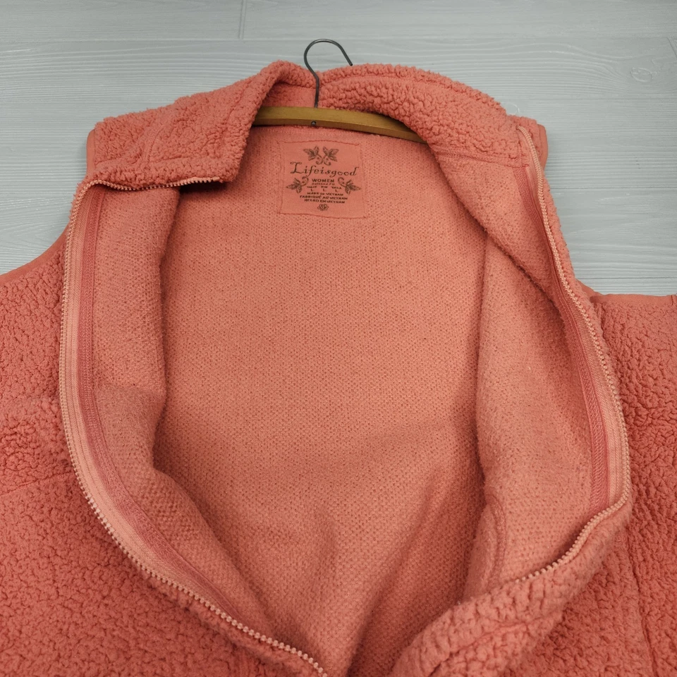 Life Is Good 橙色羊毛背心女式 L 码 — 第 3/4 张图片