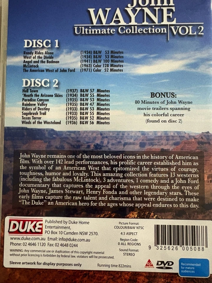 JOHN WAYNE Ultimate Collection Vol.2 (13 Films) 2 x DVD BRAND NEW! BU:2 - Image 2 of 2