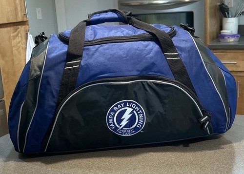 Tampa Bay Lightning Hockey Club Duffel Bag Embroidered Logo With Shoulder Strap