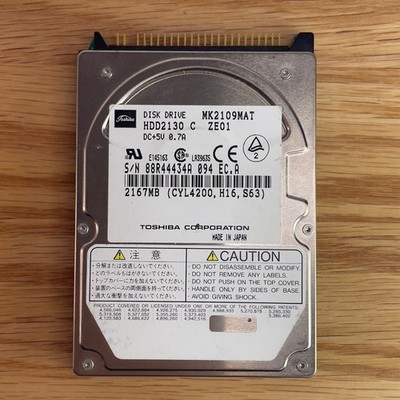 Toshiba MK2109MAT (HDD2130) 2.1GB / 2.5'' IDE/PATA Laptop Hard Drive - UNTESTED