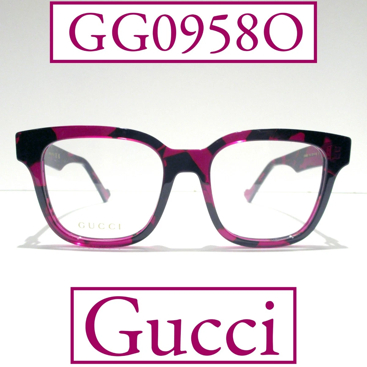 Gucci GG1318O 003 Square Eyeglasses - Transparent Fuchsia 55mm Gucci GG1318O Eyeglasses | FramesDirect.com main image 2