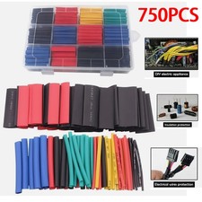 750Pcs Heat Shrink Tubing Kit Wire Shrink Wrap Tubing Shrink Ratio 2:1 US