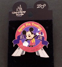 Disney Epcot Pin Trading Mickey Badge Retro 2000 Used