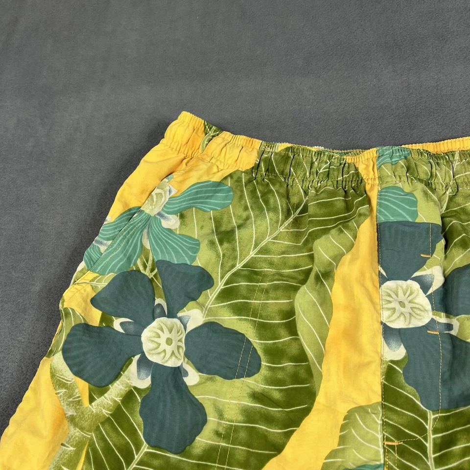 Tommy Bahama Bañador Para Hombres Pequeño Amarillo Verde Floral Nylon Board Shorts Playa Foto 2 de 4