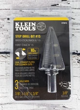 Klein Tools KTSB15 Step Drill Bit #15 Double Fluted 7/8" to 1-3/8" - NEW