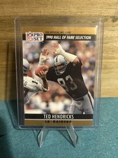 1990 Pro Set #26 Ted Hendricks HOF Los Angeles Raiders Miami Hurricanes Mint