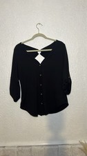 No Boundaries Black Button Down Top