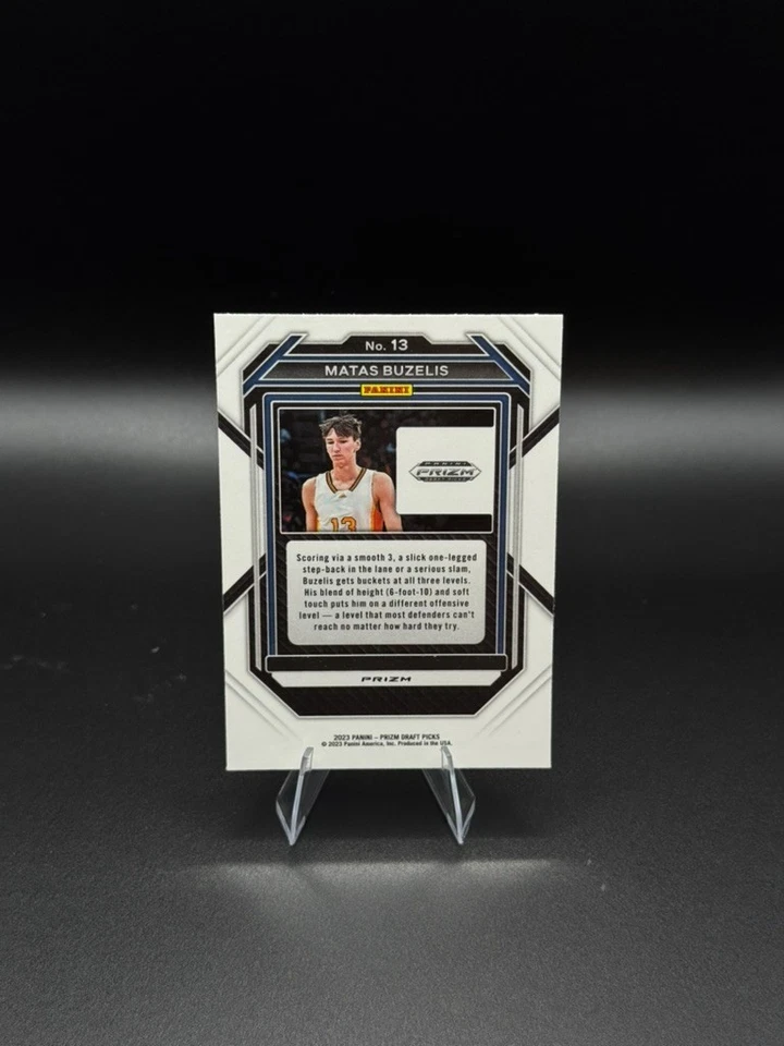 2023 PANINI PRIZM DRAFT PICKS MATAS BUZELIS #13 RED BLACK SNAKE SKIN RC SSP - Image 2 of 3