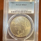 1923 Peace Silver Dollar $1 Philadelphia PCGS MS63 Business Strike KM#150