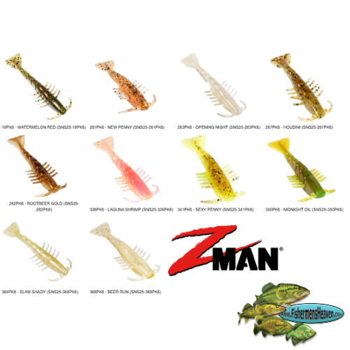 Leurre souple Zman crevettes salées Ned Z 2,5 pouces 6/paquet de
