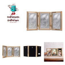 Classic Bead Picture Frame, 4x6 Triple, Gold