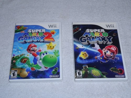 Super Mario Galaxy 1 & 2 for Nintendo Wii CIB 100% Authentic Tested Bundle!! WMG