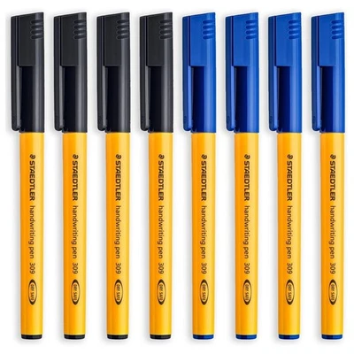 STAEDTLER 309 Handwriting Pen - 0.6mm Nib - Home, School, Office - Blue or Black