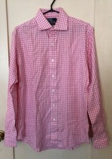 Men's Polo Ralph Lauren Long Sleeved Pink Checkered Button Up Dress Shirt 15-1/2