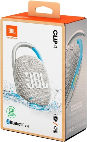JBL Clip 4 Portable Bluetooth Speaker - Eco White - Picture 9 of 10