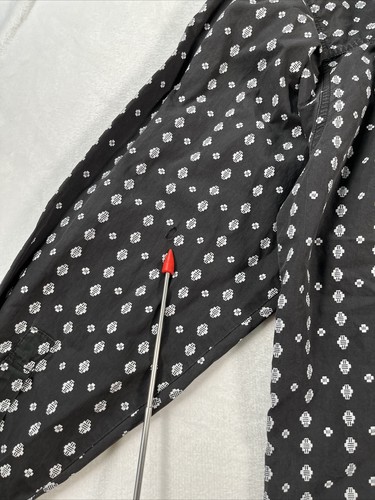 VTG Gitano Shirt Mens L Black White Button Front Southwest Inspired - Picture 15 of 16