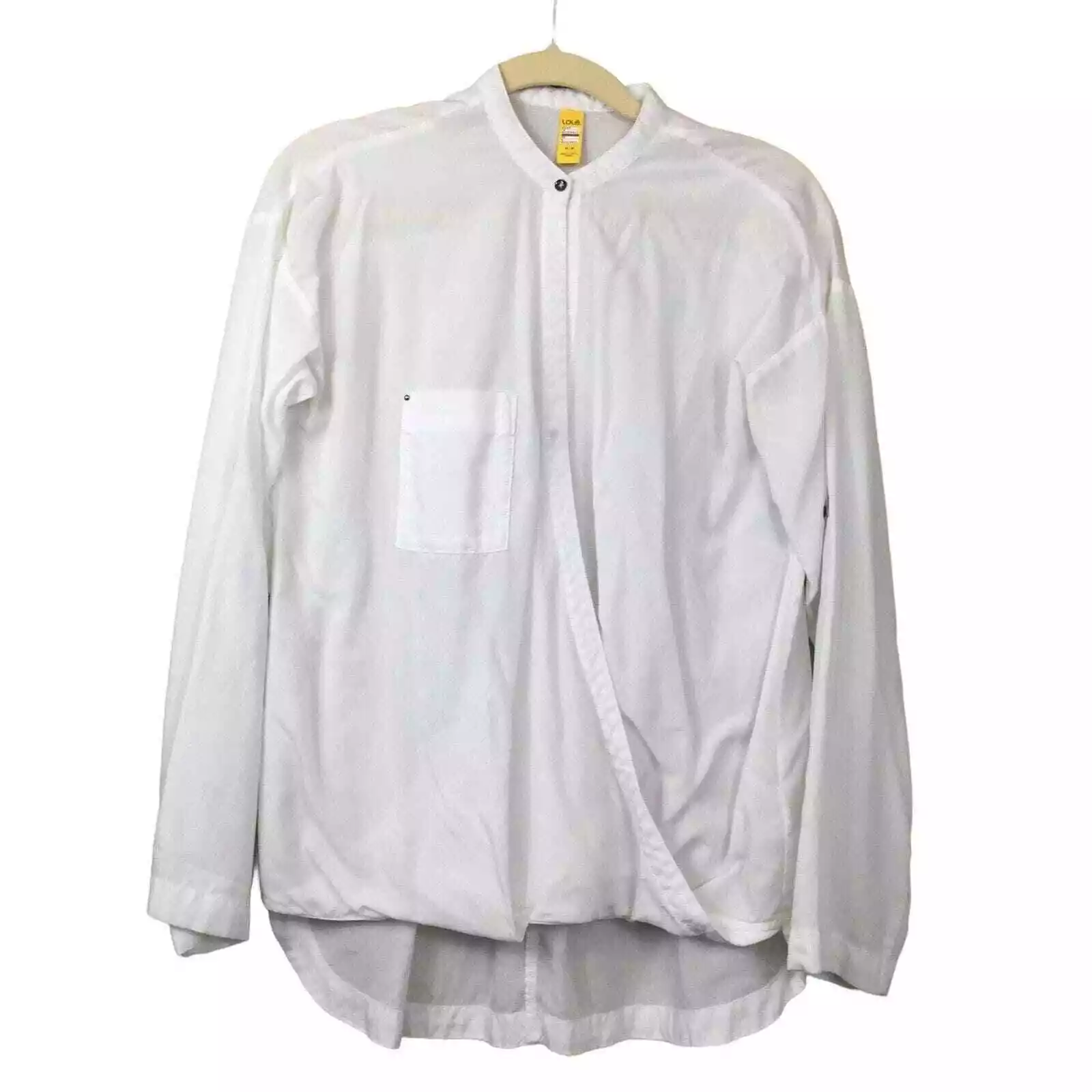 lole long sleeve snap front roll tab sleeves shirt