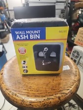 Wall Mounted Metal Ash Bin Tray Lockable Outdoor Cigarette Steel- BRAND NEW. 