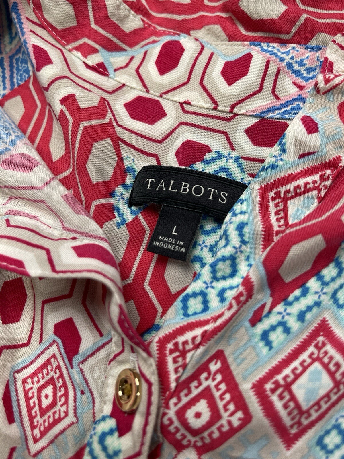 Talbots Womens Shirt Large Patchwork Scarecrow Sp… - image 4