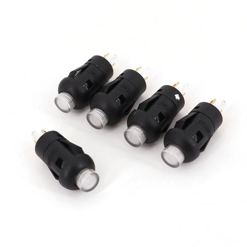 5Pcs 8mm 4Pin With LED Momentary SPST Instrumentation Mini Push Button Switch