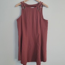 Free People Rust Baby Love Dress Mini Swing Womens Size Medium Open Back Stretch