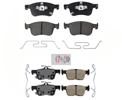 Front & Rear AmeriBRAKES Disc Brake Pads Hardware For 2018-21 Honda Accord EX-L