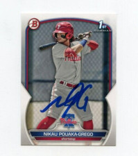 NIKAU POUAKA-GREGO SIGNED 2023 BOWMAN BASEBALL CARD AUTO