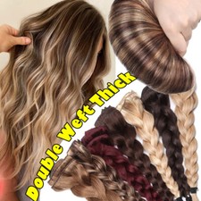 Balayage Double Weft Thick Full Head Clip in 100 Real Remy Human Hair Extension