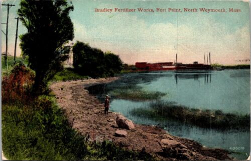 Bradley Fertilizer Works Fort Point North Weymouth MA Unposted Postcard D17