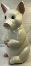 Vintage Porcelain Pig Figure Hand Painted 14” Tall X 6.5” Wide