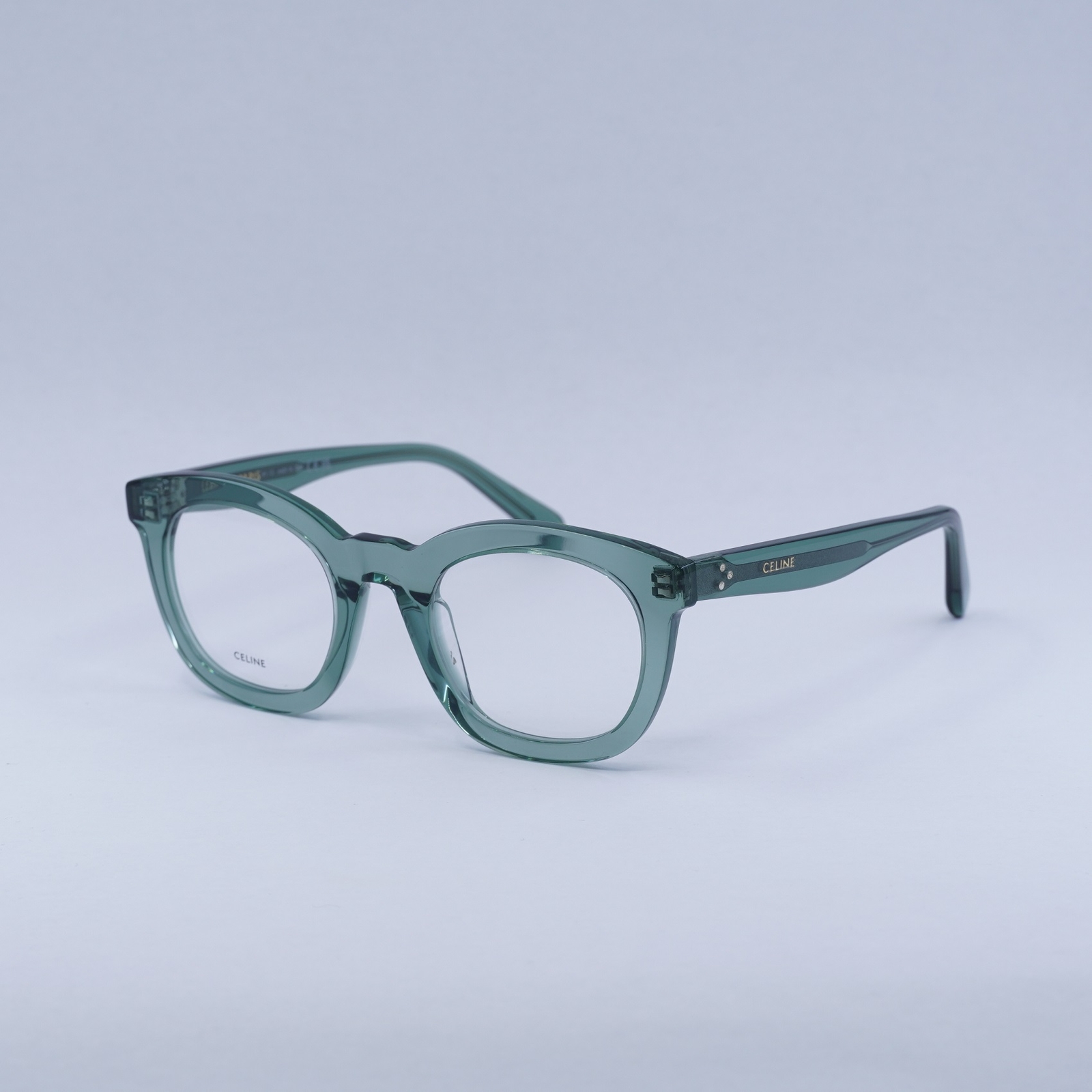 CELINE CL5004IN 093 Transparent Teal 48mm Eyeglasses New Authentic