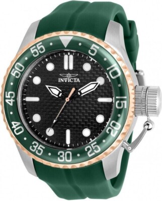 INVICTA PRO DIVER MEDUSA QUARTZ SILICONE STRAP WATCH GREEN 32963 SD