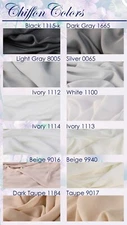 12 Colors Hi Multi Chiffon Fabric - 60" Wide Sheer Fabric Matte White-Black