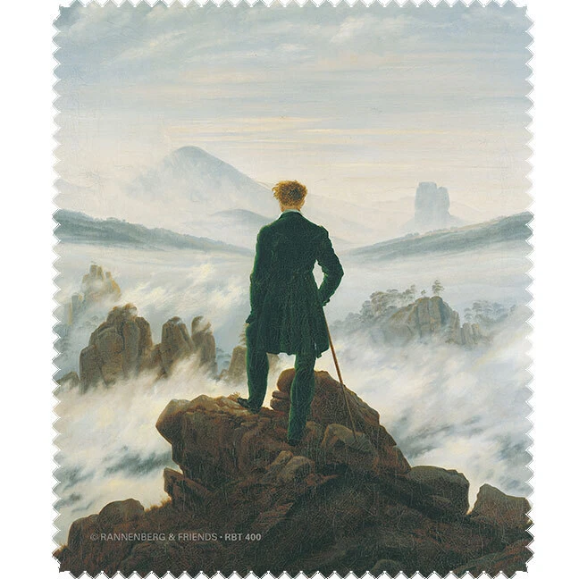 RANNENBERG & FRIENDS Rannenberg&Friends Brillenputztuch Wanderer über dem Nebelmeer Caspar Friedrich