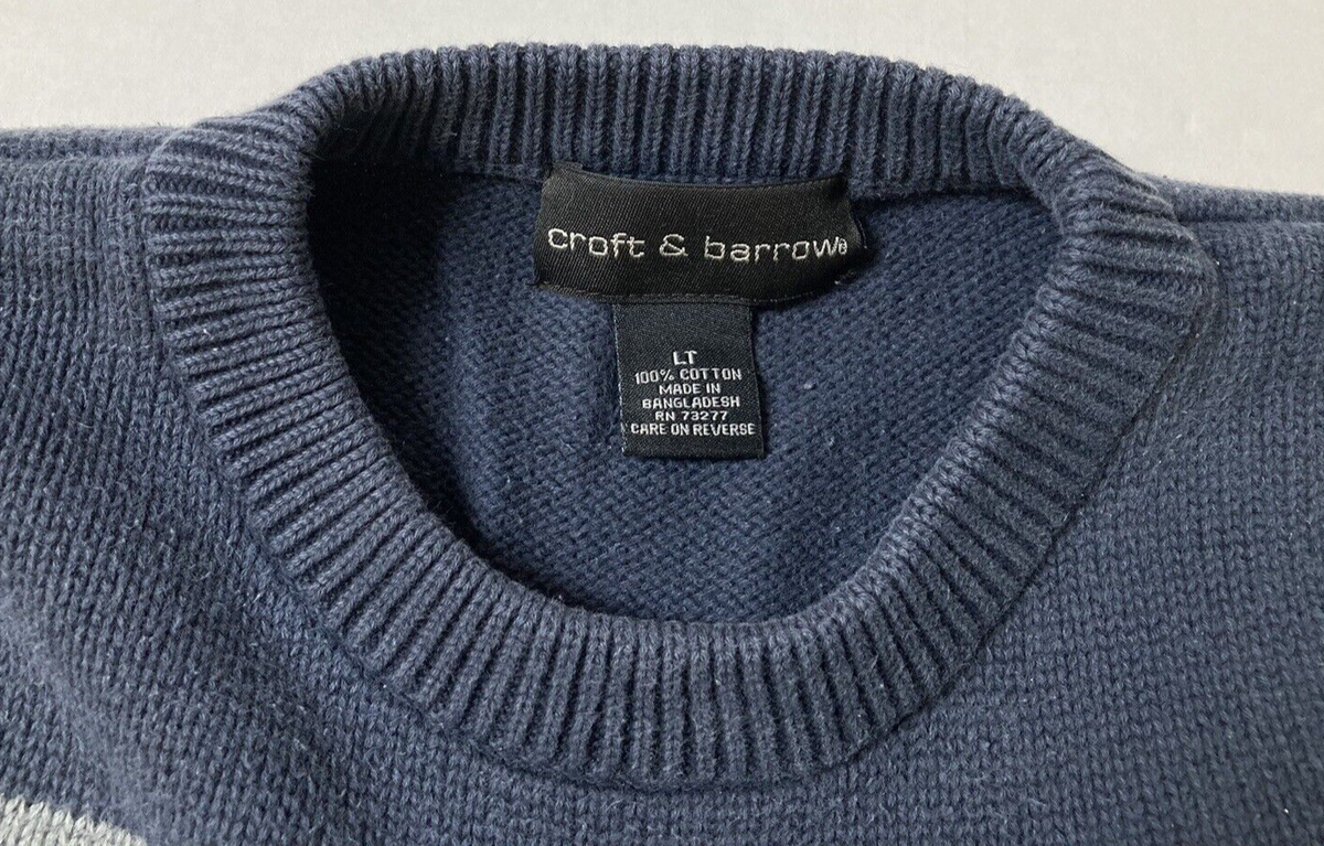 Men's Sweater Long Sleeve Pullover Size LT Croft & Barrow 100