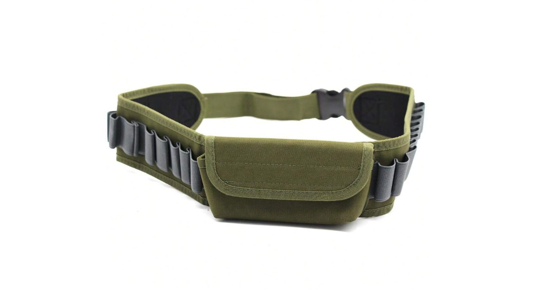 Ceinture cartouchière kaki pour 20 cartouches calibre 12 et munitions rayées