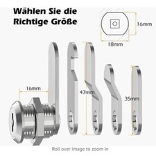 Updated Lock System 16/30mm Cam Lock Barrel with 5 Keys for All Occasions