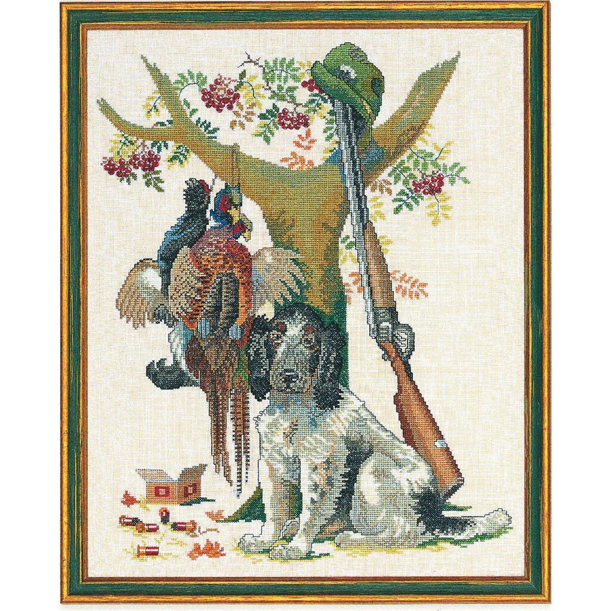 Eva Rosenstand counted cross stitch kit ""Hunting III"", 40x50cm, DIY