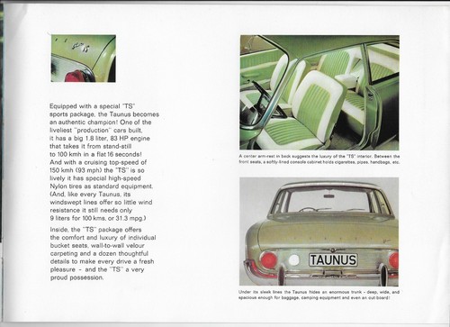 1964 Ford Taunus 17M (P3 generation) car brochure (English language) - Picture 9 of 12