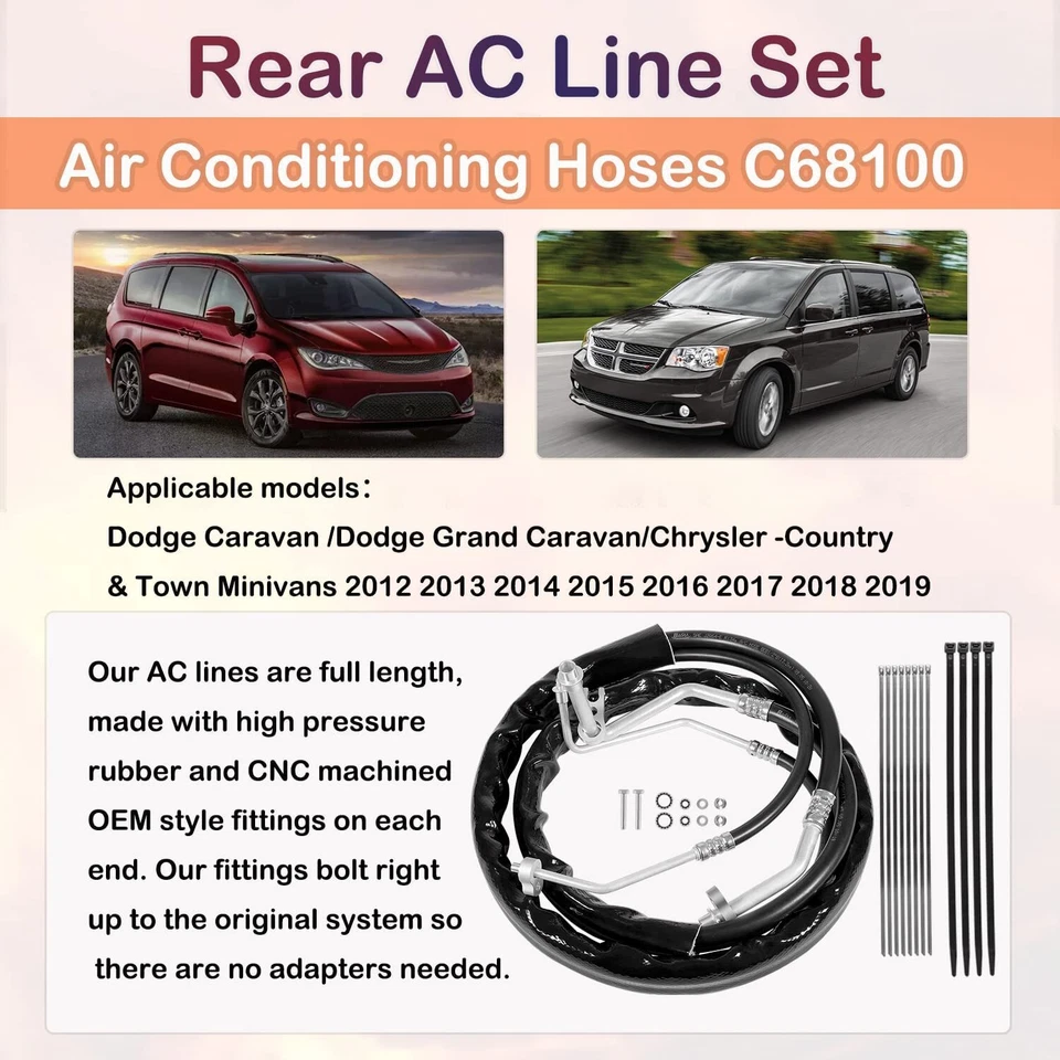 Rear AC Line Set C68100 forDodge Caravan Chrysler for Chrysler Town Country Foto 2 de 4