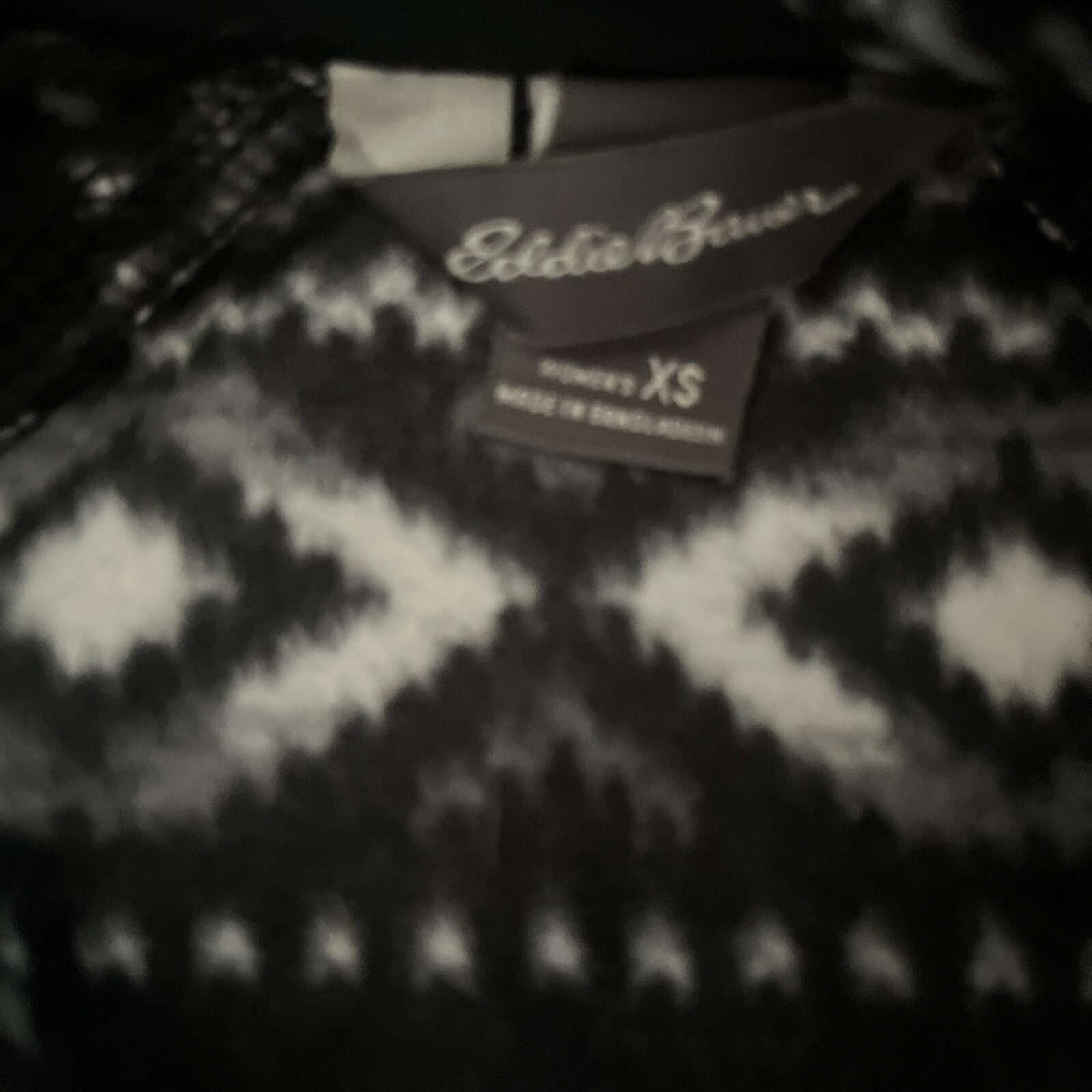 Eddie Bauer Black Abstract Patterned Quarter Zip Fleece Women's xsmall Aztec image 3